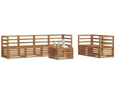 Lauko baldų komplektas Lauko sofos komplektas 7 pcs Natūrali Kietos akacijos mediena