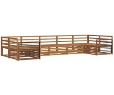 Lauko baldų komplektas Sofų komplektai 7 pcs Natūrali Kietos akacijos mediena