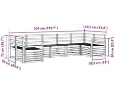 Lauko sofos komplektas 7 vnt. Natūrali