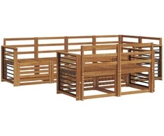 Sofų komplektai 7 pcs Natūrali Kietos akacijos mediena