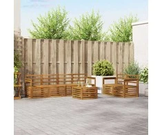 Lauko sofos komplektas 7 pcs Natūrali Kietos akacijos mediena