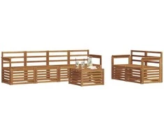 Lauko sofos komplektas 7 pcs Natūrali Kietos akacijos mediena