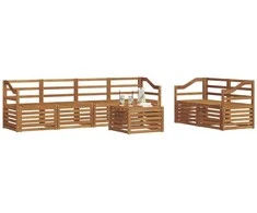 Lauko sofos komplektas 7 pcs Natūrali Kietos akacijos mediena