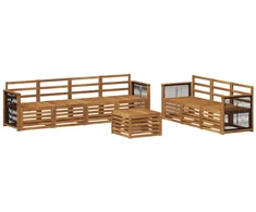 Sofų komplektai 8 pcs Kietos akacijos mediena