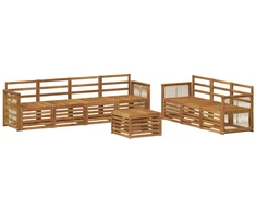 Sofų komplektai 8 pcs Kietos akacijos mediena