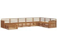 Lauko sofos komplektas 8 pcs Natūrali