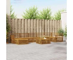 Lauko sofos komplektas 8 pcs Natūrali