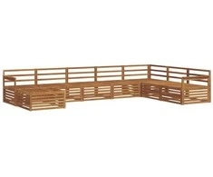 Lauko baldų komplektas Lauko sofos komplektas 8 pcs Natūrali