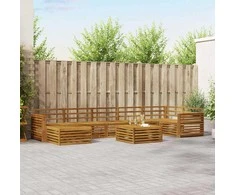 Lauko sofos komplektas 8 pcs Natūrali