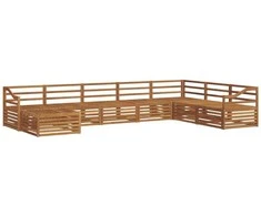 Lauko baldų komplektas Lauko sofos komplektas 8 pcs Natūrali