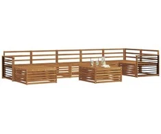 Sofa Sofų komplektai 8 pcs Natūrali Kietos akacijos mediena