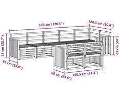 Lauko sofos komplektas 8 vnt. Natūrali Poliesteris