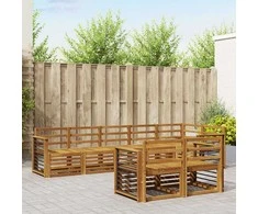 Sofų komplektai 8 pcs Natūrali Kietos akacijos mediena