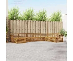 Lauko sofos komplektas 8 pcs Natūrali