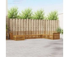 Lauko sofos komplektas 8 pcs Natūrali