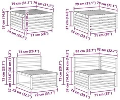 Lauko sofos komplektas 8 vnt. Natūrali