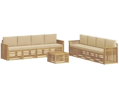 Sofų komplektai 9 pcs Balta ir kreminė 59 x 59 x 37 cm