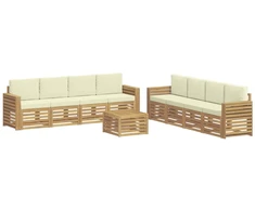 Sofų komplektai 9 pcs Balta ir kreminė 59 x 59 x 37 cm