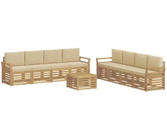 Sofų komplektai 9 pcs Balta ir kreminė 59 x 59 x 37 cm