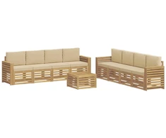 Sofų komplektai 9 pcs Balta ir kreminė 59 x 59 x 37 cm