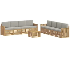 Sofų komplektai 9 pcs Balta ir šviesiai pilka 59 x 59 x 37 cm