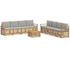 Sofų komplektai 9 pcs Balta ir šviesiai pilka 59 x 59 x 37 cm