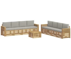 Sofų komplektai 9 pcs Balta ir šviesiai pilka 59 x 59 x 37 cm
