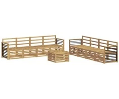 Sofų komplektai 9 pcs Balta Poliesteris