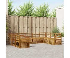 Lauko baldų komplektas Sekcijos sofų komplektas 9 pcs Natūrali