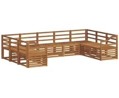 Lauko baldų komplektas Sekcijos sofų komplektas 9 pcs Natūrali
