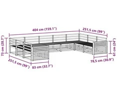 Lauko sofos komplektas 9 vnt. Natūrali Kietos akacijos mediena