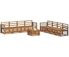 Lauko baldų komplektas Sofų komplektai 9 pcs Natūrali Kietos akacijos mediena
