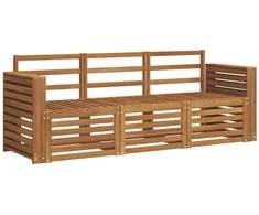 Lauko baldų komplektas Sofų komplektai 3 pcs Natūrali Kietos akacijos mediena