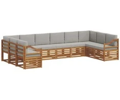 Sekcijos sofų komplektas 10 pcs Natūrali ir šviesiai pilka