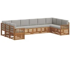 Sekcijos sofų komplektas 10 pcs Natūrali ir šviesiai pilka