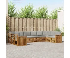 Sekcijos sofų komplektas 10 pcs Natūrali ir šviesiai pilka