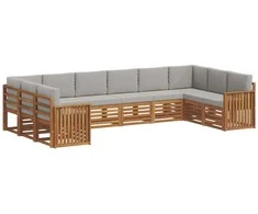 Sekcijos sofų komplektas 10 pcs Natūrali ir šviesiai pilka