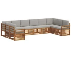 Sekcijos sofų komplektas 10 pcs Natūrali ir šviesiai pilka