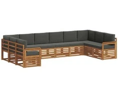 Sekcijos sofų komplektas 10 pcs Natūralus ir antracitas
