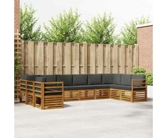 Sekcijos sofų komplektas 10 pcs Natūralus ir antracitas