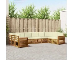 Sekcijos sofų komplektas 10 pcs Natūralus ir grietinėlė
