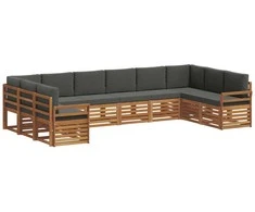 Sekcijos sofų komplektas 10 pcs Natūralus ir antracitas
