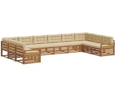 Sofų komplektai su pagalve 8 pcs Natūralus ir bežinis