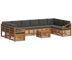 Lauko sofos komplektas 11 vnt. Natūralus ir antracitas