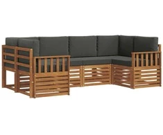 Sekcijos sofų komplektas 6 pcs Natūralus ir antracitas