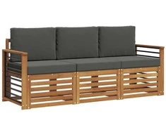 Sofų komplektai su pagalve 3 pcs Natūralus ir antracitas