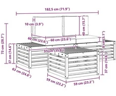 Lauko sofos komplektas Natūralus ir bežinis 59 x 59 x 37 cm