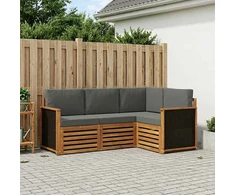 Sofų komplektai su pagalve 4 pcs Kietos akacijos mediena