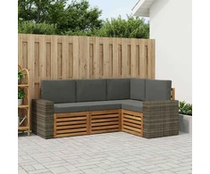 Sofų komplektai su pagalve 4 pcs Kietos akacijos mediena