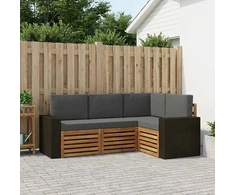 Sofų komplektai su pagalve 4 pcs Kietos akacijos mediena